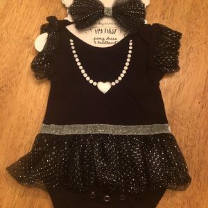 Baby Aspen Black Party Dress & Headband